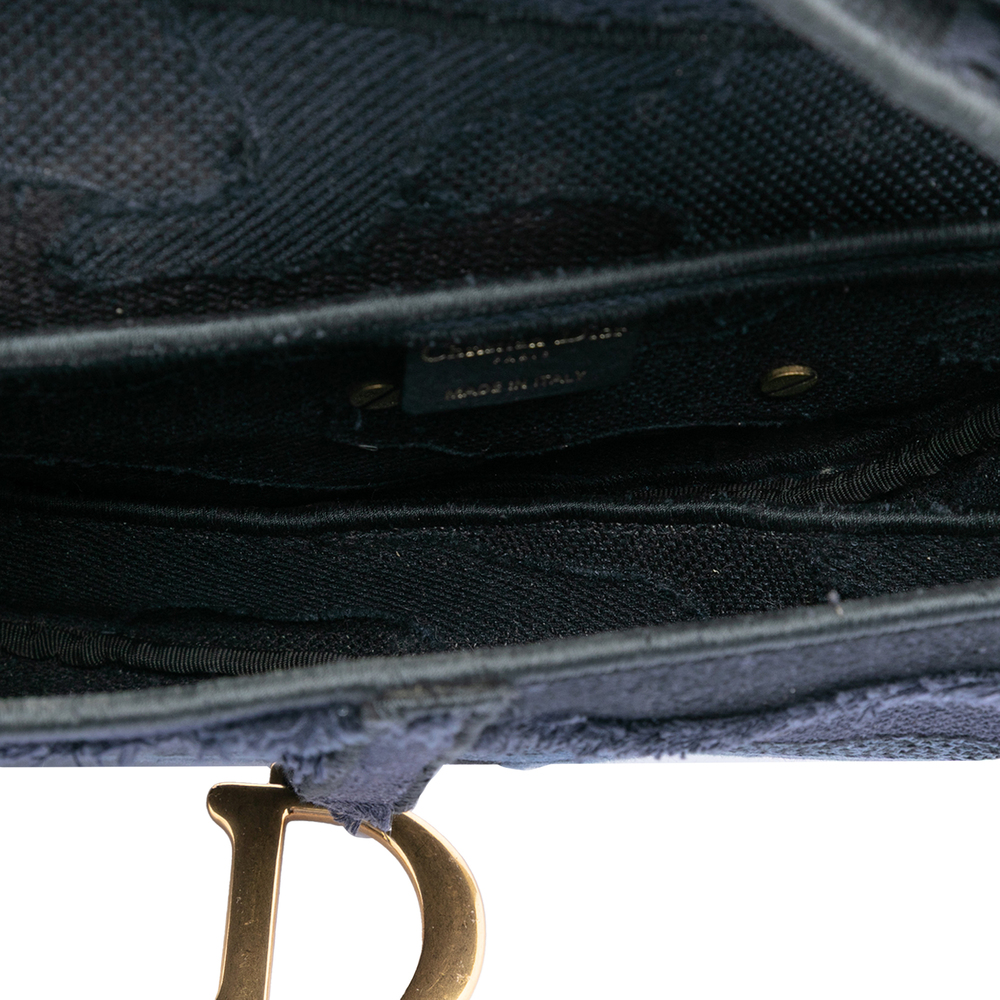 Pre-Loved Dior Canvas Embroidered Camouflage Saddle Bag - Picture 4 of 7